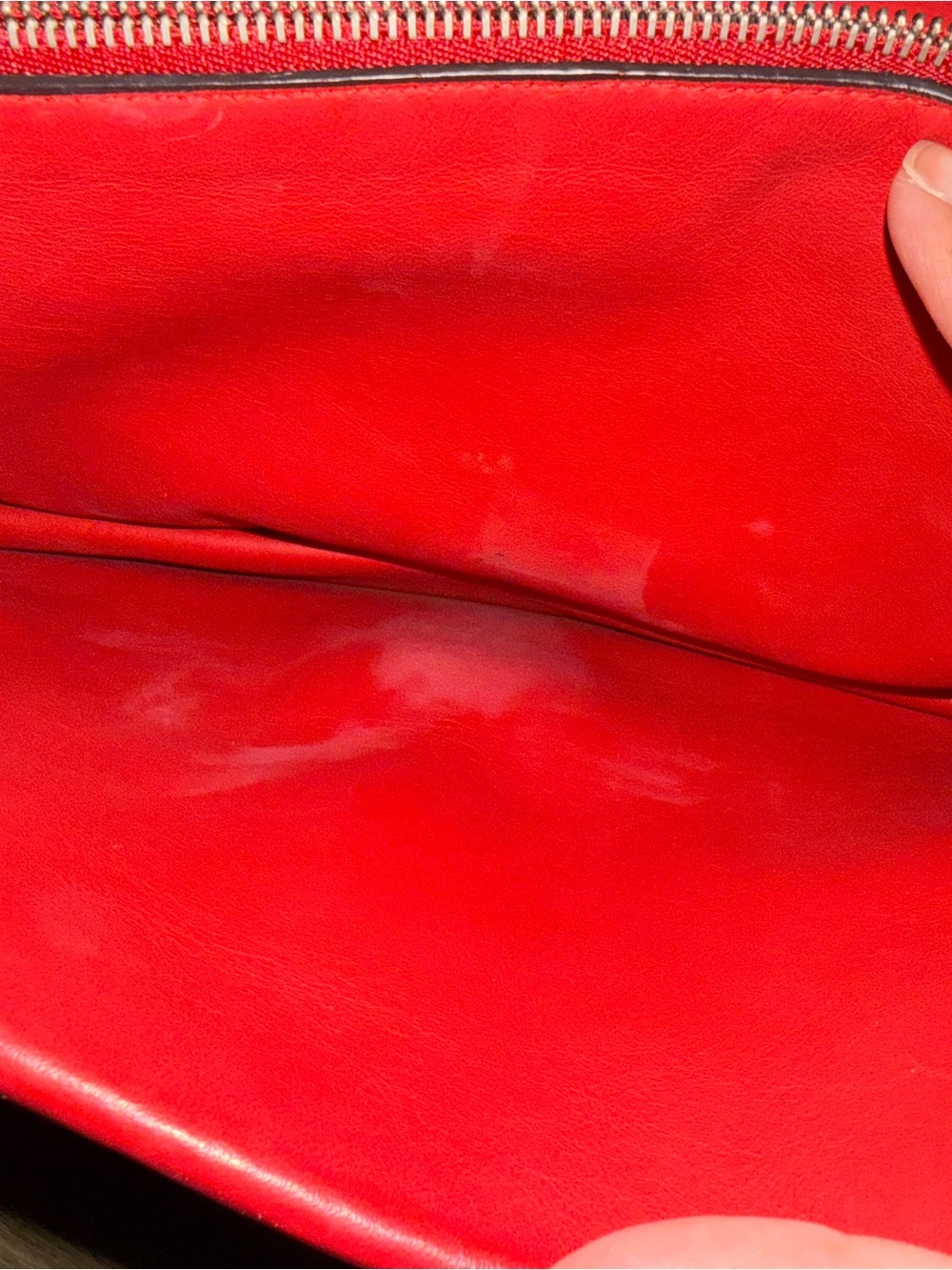 Women's Red Suede Shoulder Bag with Chain Strap - Picture 16 of 16